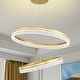 preview thumbnail 9 of 33, Round LED Crystal Chandelier Ring Dimmable Pendant Light Fixture 15.7+23.6 in - Gold