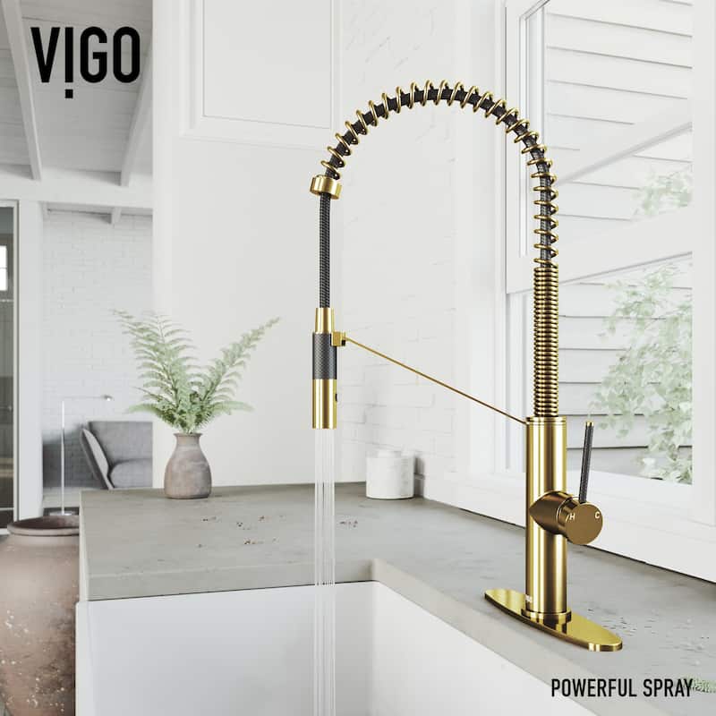 VIGO Livingston 24" H Single Handle Pull-Down Sprayer Kitchen Faucet