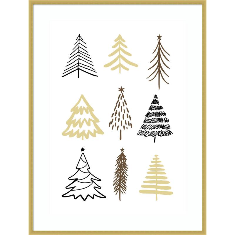 Christmas Trees 2 by Kristina N. Wood Framed Wall Art Print