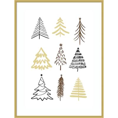 Christmas Trees 2 by Kristina N. Wood Framed Wall Art Print