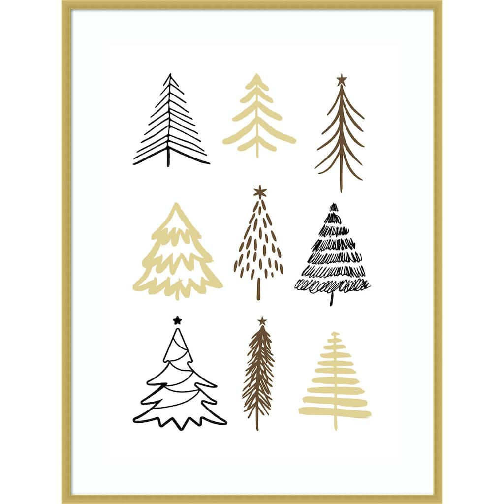 Christmas Trees 2 by Kristina N. Wood Framed Wall Art Print