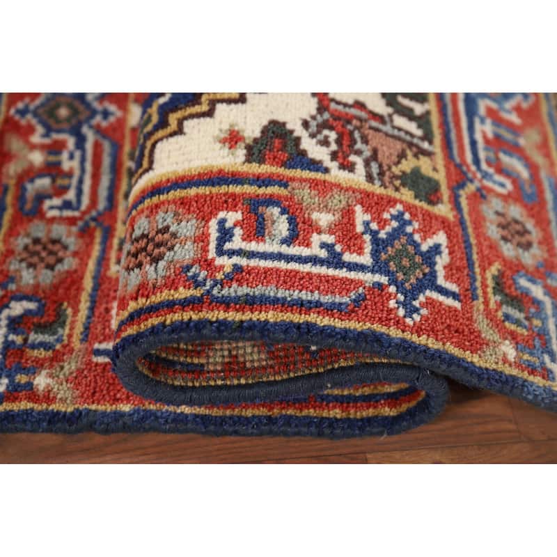 Navy Blue Heriz Serapi Accent Rug Hand-Knotted Wool Carpet - 2'0" x 3'0"