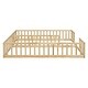 preview thumbnail 18 of 32, Double Twin Floor Bed with Fence, Guardrails,Without Door