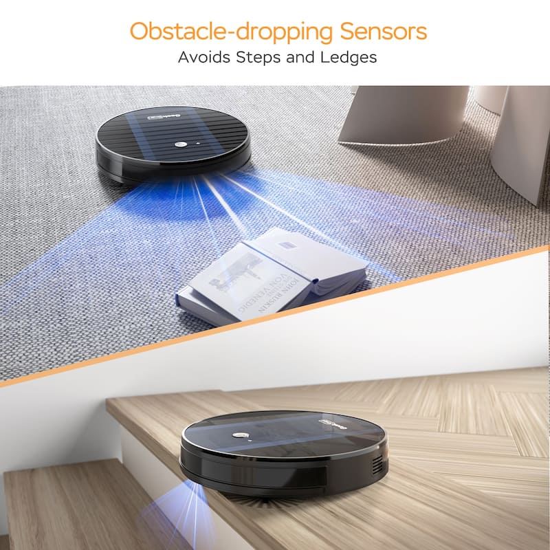 Anmytek Ultra-Thin Smart Robot Vacuum Cleaner 1800Pa Strong Suction Self-Charging Wi-Fi App Control 100min Runtime