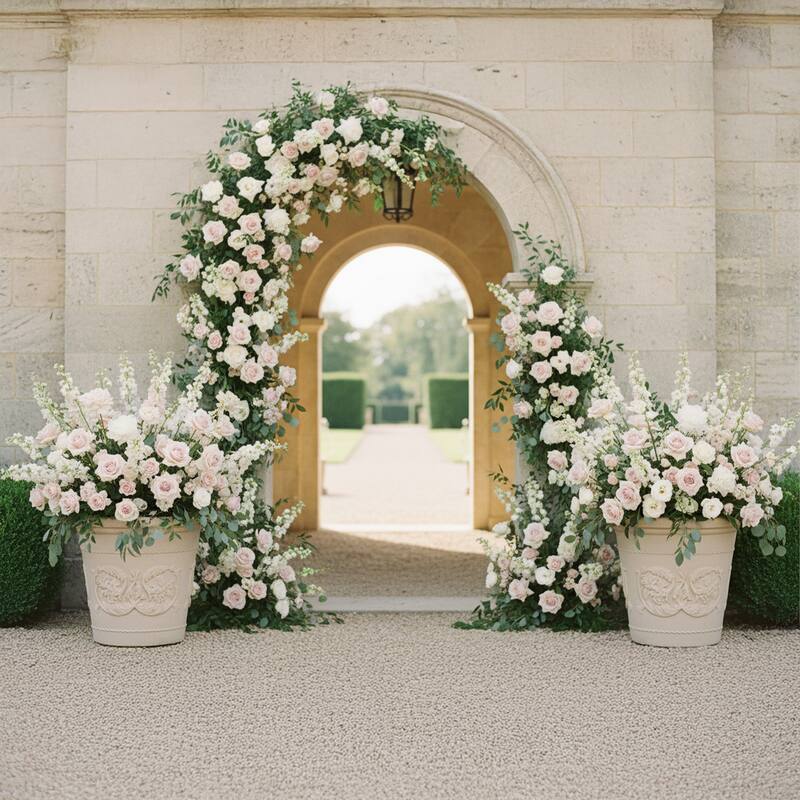 Arabella Outdoor Flower Pot Planter - Beige - 20-Inch - 4-Pack