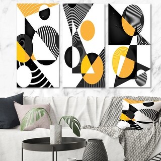 Designart 'Retro Abstract Minimal Colorful Geometric Typography I
