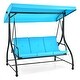 preview thumbnail 10 of 9, Gymax 3-Seat Outdoor Converting Patio Swing Glider Adjustable Canopy