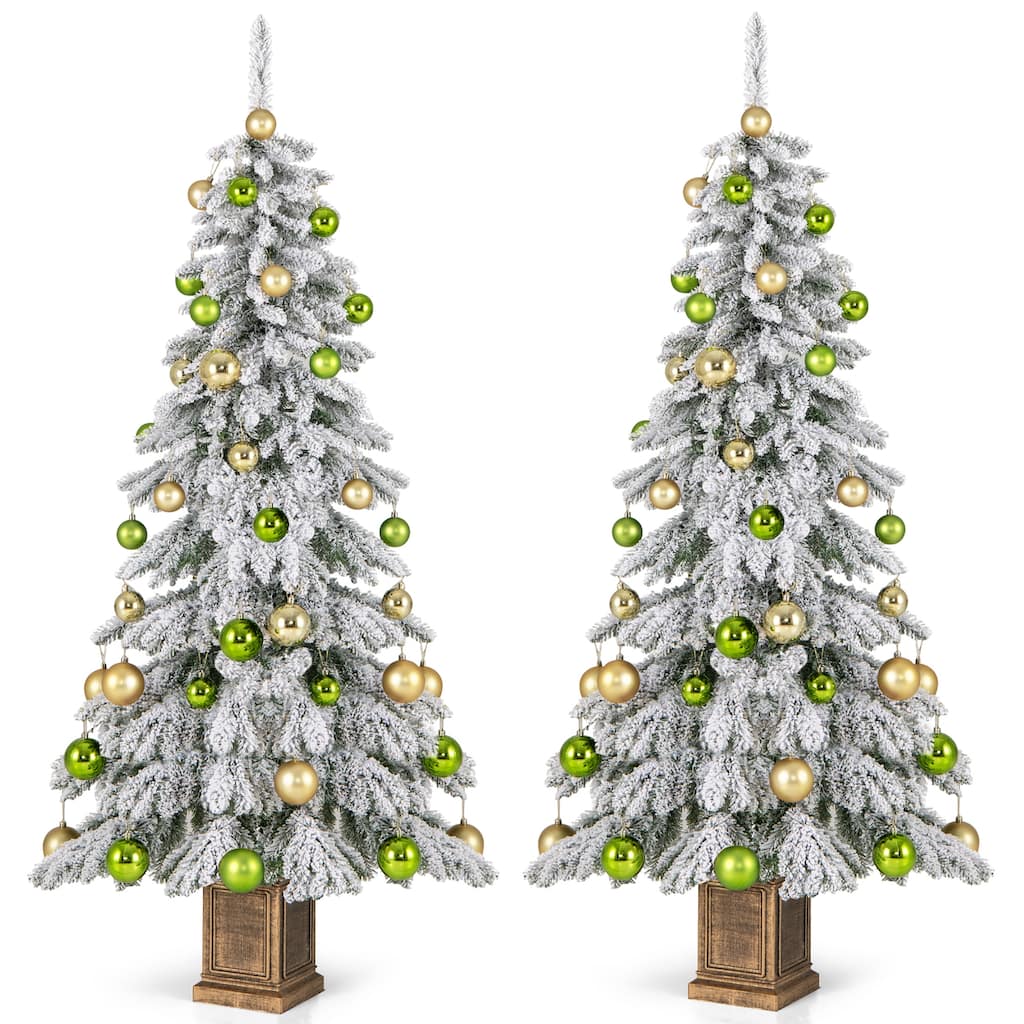 Gymax 2PCS 6 ft Artificial Xmas Tree Hinged Christmas Tree w/ 589 - See Details
