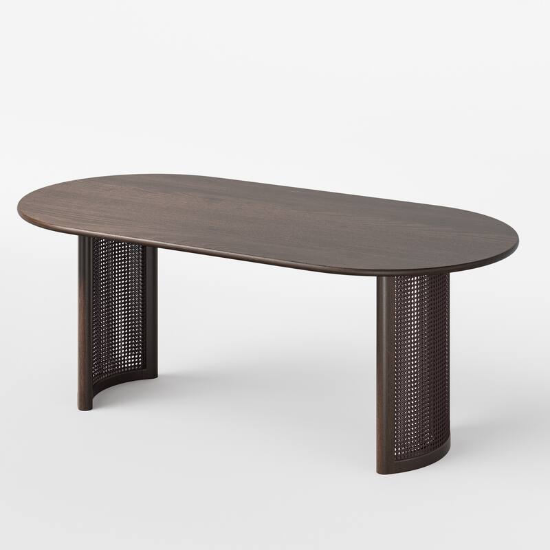 Oval Wood Dining Table Double Pedestal Kitchen Table