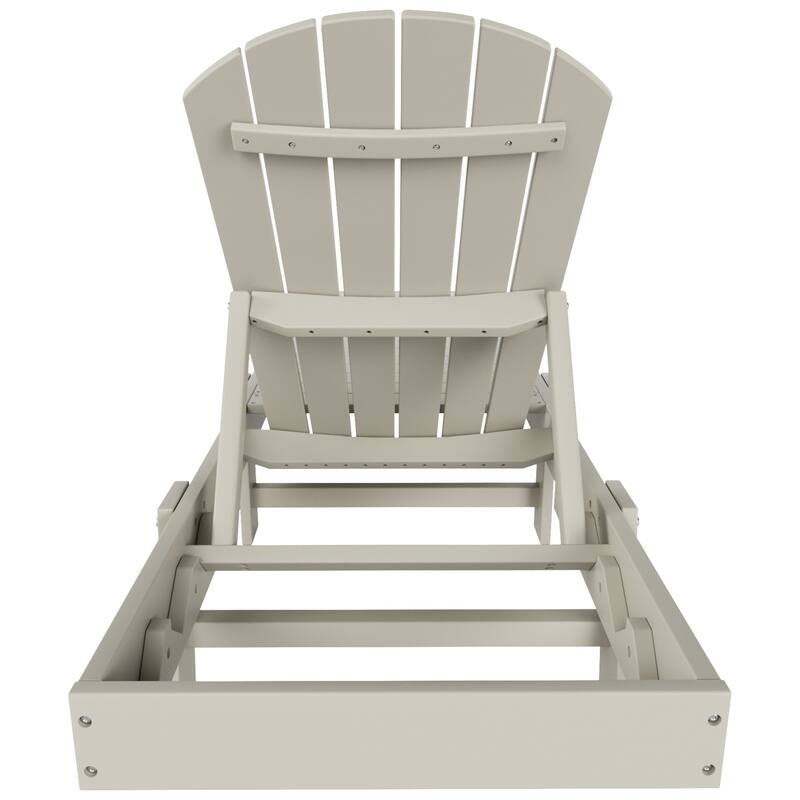 Polytrends Altura Poly Eco-Friendly All Weather Reclining Chaise Lounge with Arms & Side Table (2 Piece Set)