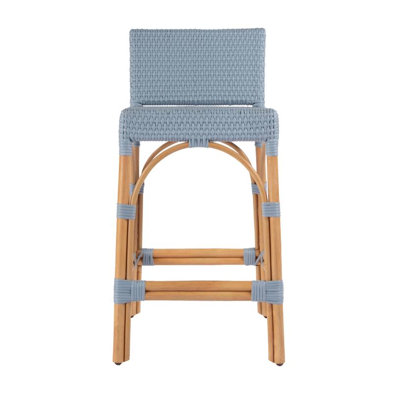 Serienna 24.5"H Seat Rattan Low Back Counter Stool