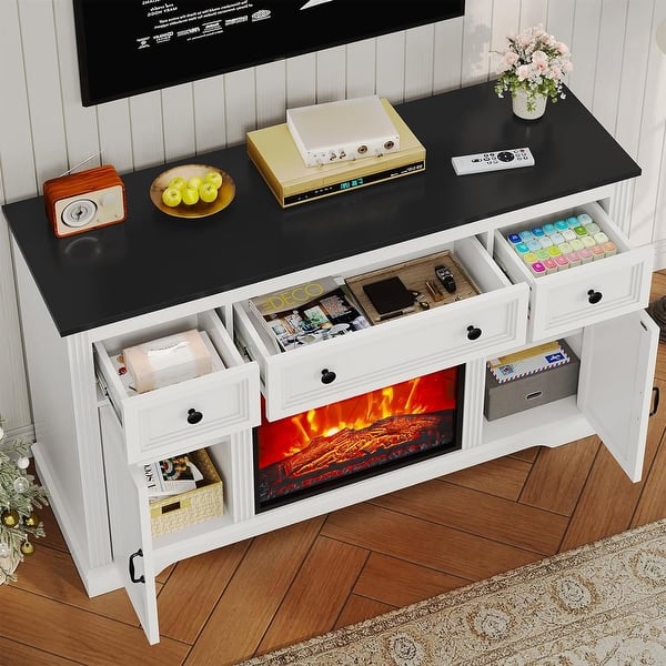 Fireplace TV Stand 55 Inch TV Entertainment Center 3 Drawers Dresser - Bed Bath & Beyond - 41518878 Fireplace TV Stand 55 Inch TV Entertainment Center 3 Drawers Dresser - Bed Bath & Beyond - 41518878