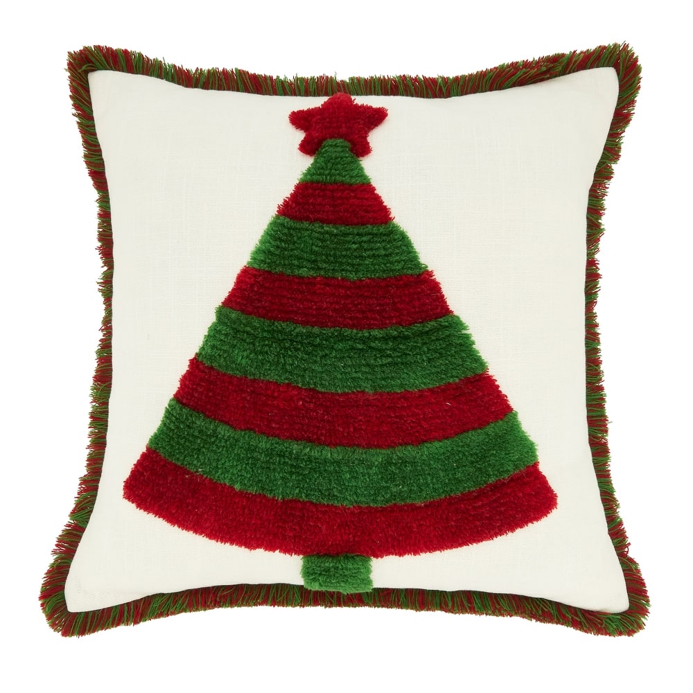 Whimsical Winter Christmas Tree Throw Pillow