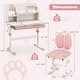 preview thumbnail 3 of 6, Gymax Pink Kids Desk & Chair Set Height Adjustable Children School