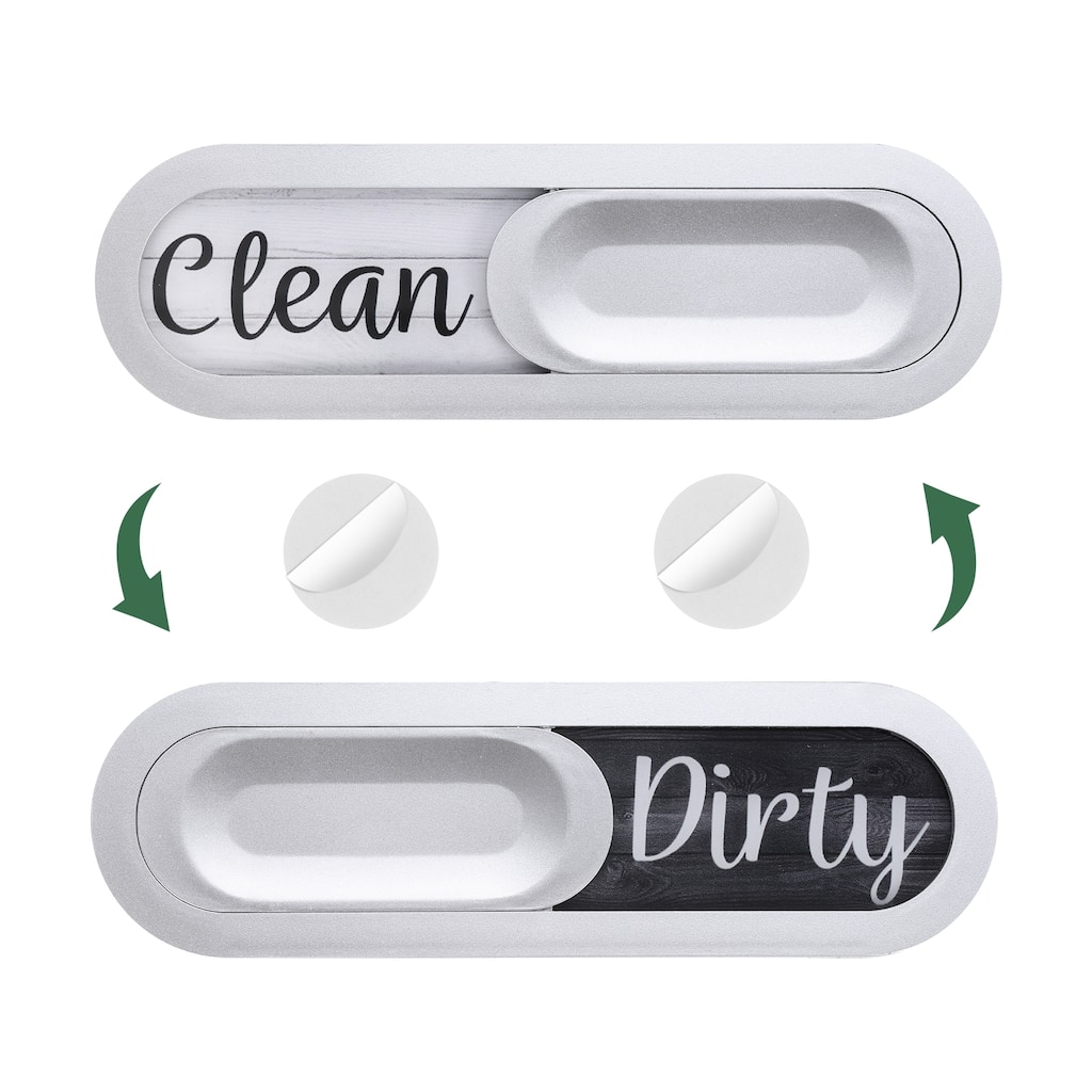 Dishwasher Magnet Clean Dirty Sign Oval Wood Grain Sign