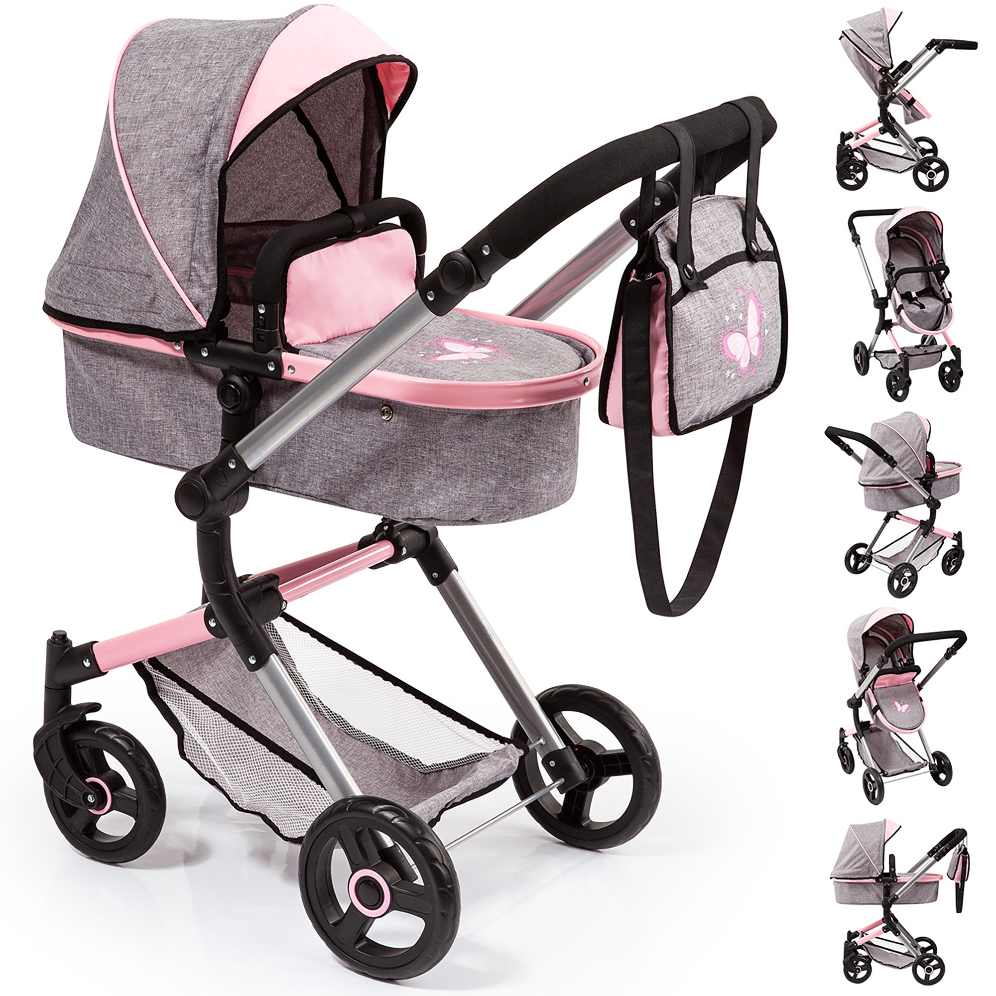 Grey dolls pram discount