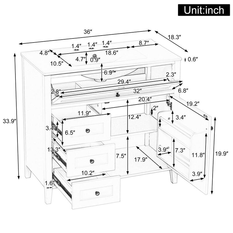 GDFStudio - Adrian Montgomery Modern Freestanding Bathroom Vanity
