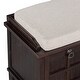 preview thumbnail 9 of 23, Upholstered Storage Bench & Unique Removable Seat Cushion Design with 3 Drop Down Storage Doors and Spacious Storage Space