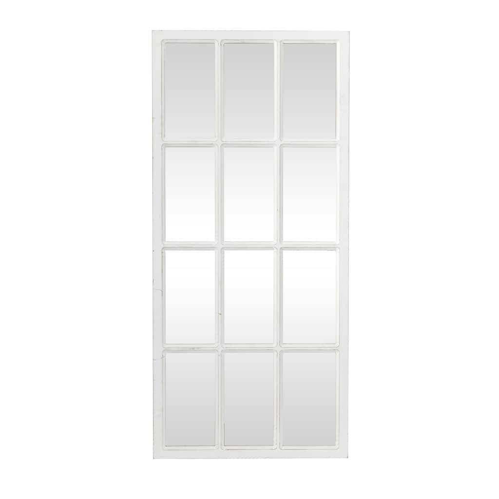 Wood Window Pane Inspired Room Wall Mirror - White - Roche River Decor