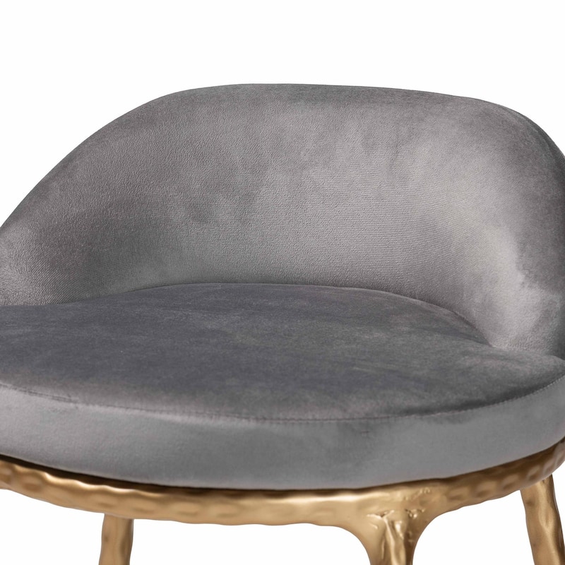 Aarush Counter Stool - Modern Rustic Seating with Hand-Forged Metal Frame and Low Back for Kitchen Island or Lounge