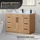 preview thumbnail 26 of 50, Anais 3Single Bathroom Vanity in Light Brown with Grain White Engineered Stone Countertop without Mirror