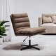 preview thumbnail 8 of 6, 360° Swivel Accent Chair, Cross Legged Office Chair, Adjustable Armless Wide Home Lounge Chair