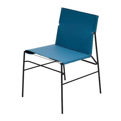 Aria Home Set of 2 Sand Eloi High Back Recycled Leather Dining Chairs