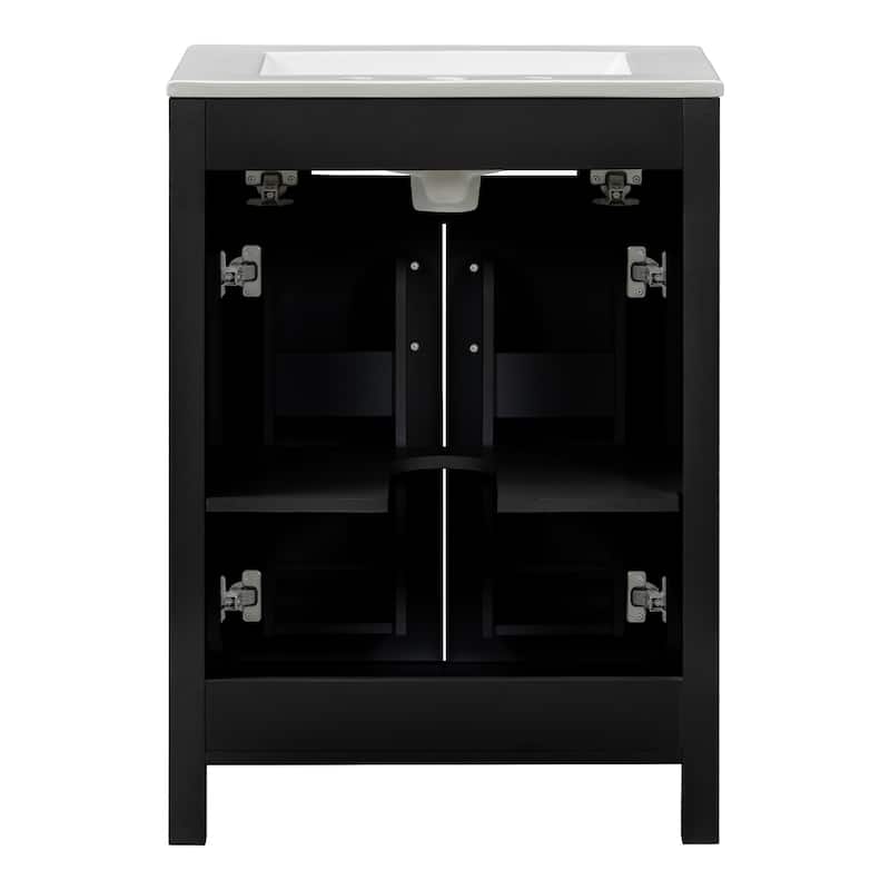 GDFStudio - Nova Wood & Ceramic Bathroom Vanity Cabinet with Single Sink