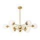 preview thumbnail 5 of 14, Glam 2-Tier Clear Ribbed Glass Bubble Sputnik Chandelier 35.4in