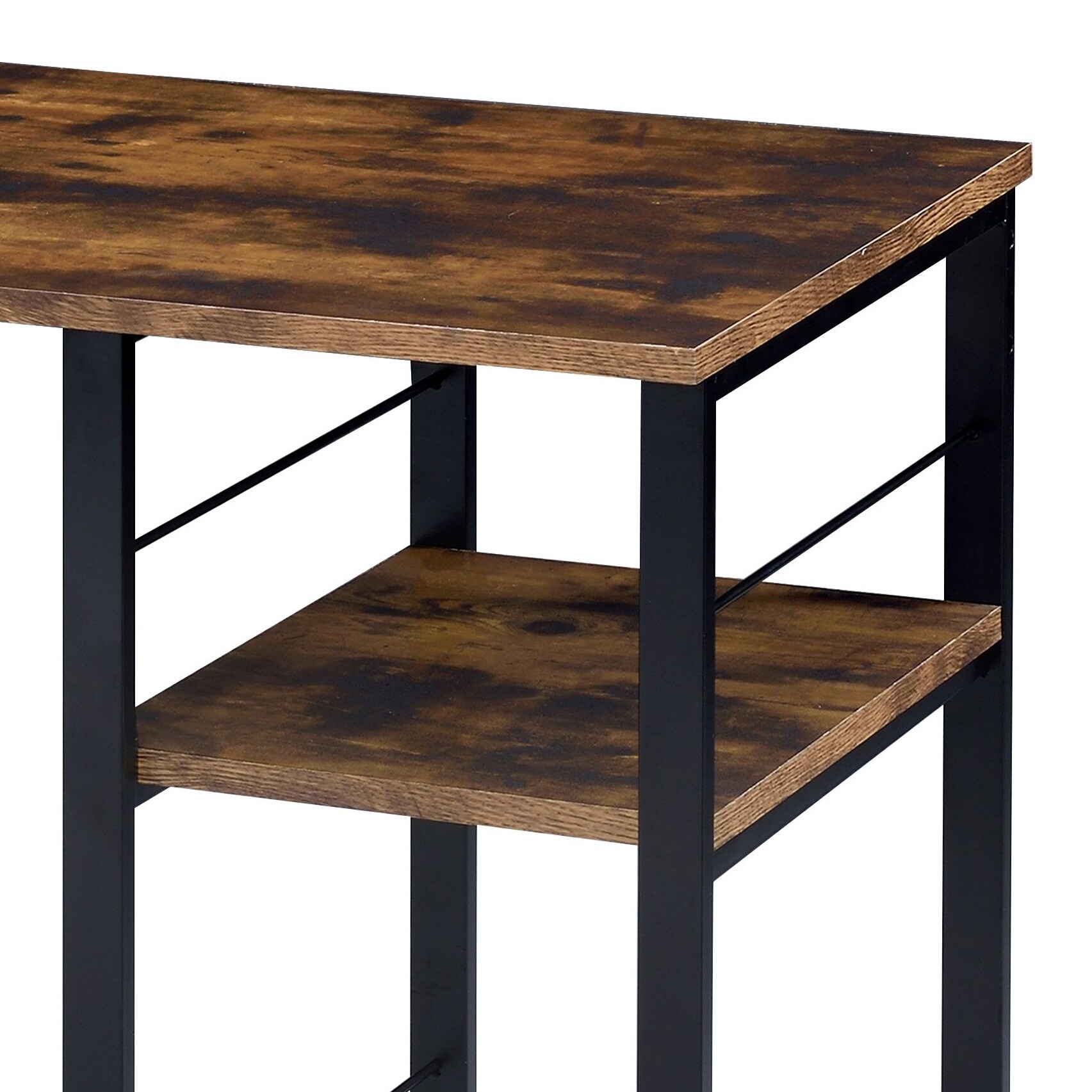 Industrial Rectangular Writing Desk with 2 Open Shelves and Industrial Rectangular Writing Desk with 2 Open Shelves and