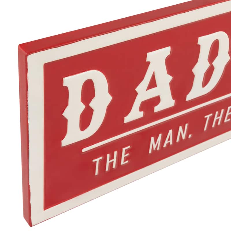 Dad's BBQ Metal Wall Sign - 23" - Red