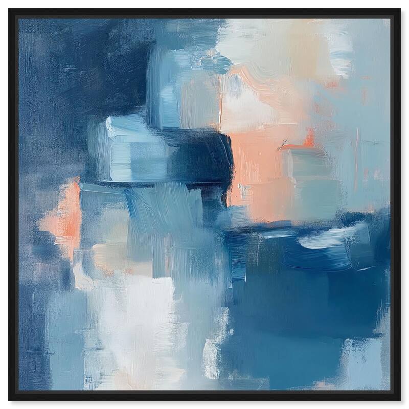 Whispering Blue I Canvas by Art Remedy - Black - 40" x 40"