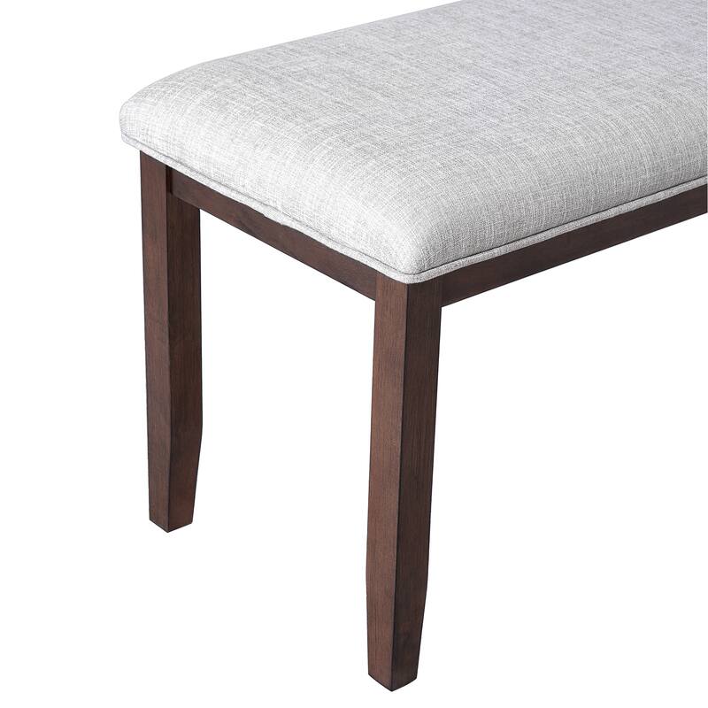 Roomfitters Upholstered Entryway Bench, 38 Inch Bedroom End of Bed Bench, Dining Bench with Padded Seat, Solid Wood Legs