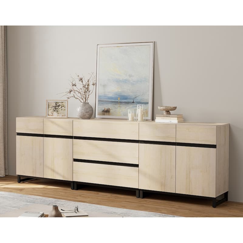 WAMPAT Storage Cabinet, 3 in 1 Modern Sideboard