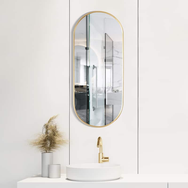 Miajadas Oval Aluminum Framed Wall Mount Mirror