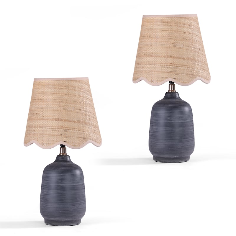 18.9" Ceramic LED Table Lamp, Living Room Lamps For End Tables