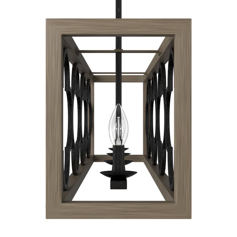 Hunter Gablecrest 4-Light Linear Chandelier - Kitchen Island, Dining Room - Modern Farmhouse, French Country, Distressed