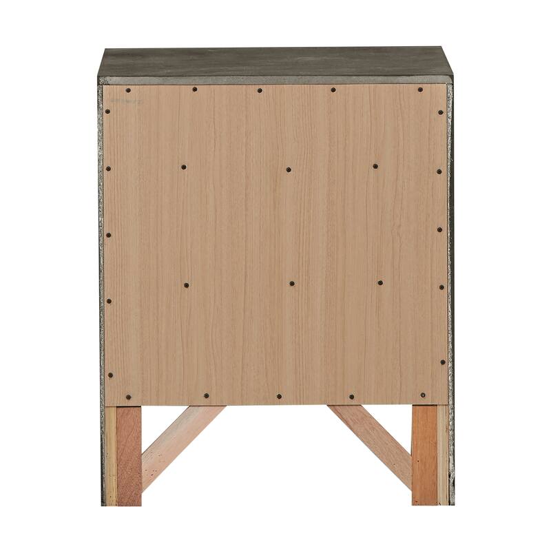 3-Drawer Gray Nightstand with Dovetail Front and Back, 28 Inch Classic Wooden Bedroom Bedside Storage