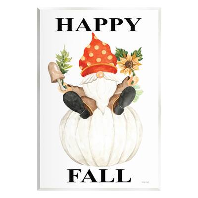Stupell Industries Happy Fall Whimsical Gnome Wall Plaque Art by Cindy Jacobs