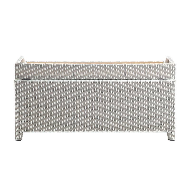 Courtnie Beach Aluminum Outdoor Poolside Storage Bench by Furniture of America