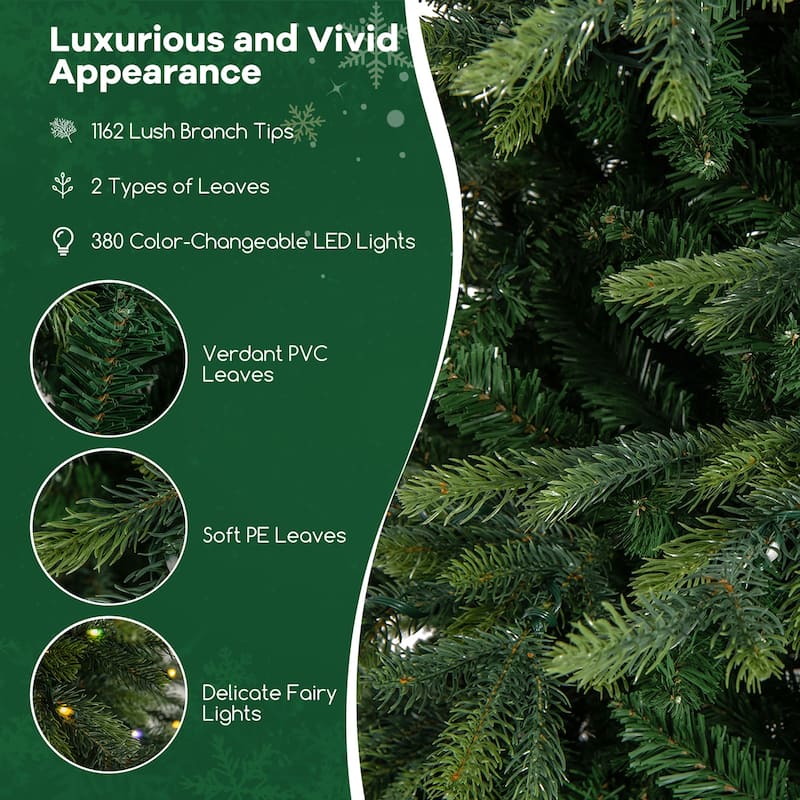 Gymax 6/7.5/9 FT Christmas Tree w/714/1162/1770 Branch Tips
