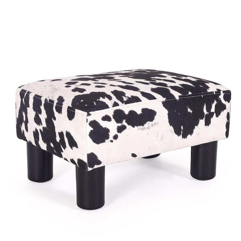 Adeco Faux Leather Ottoman Foot Rest Stool Square Padded Seat Ottoman