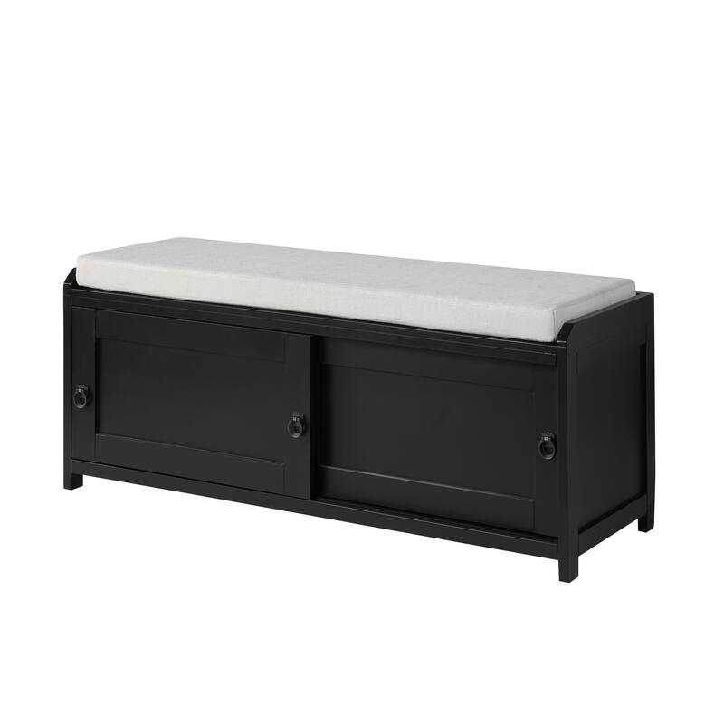 19.3 in.H X 46.85 in.W X 15.35 in.D Wood Storage Bench with Cabinets
