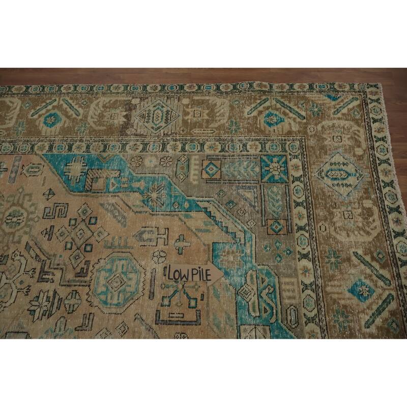 Hand Knotted Oriental 100% Wool Carpet Traditional Medallion Peach Tabriz Area Rug - 12' 3'' X 9' 9''