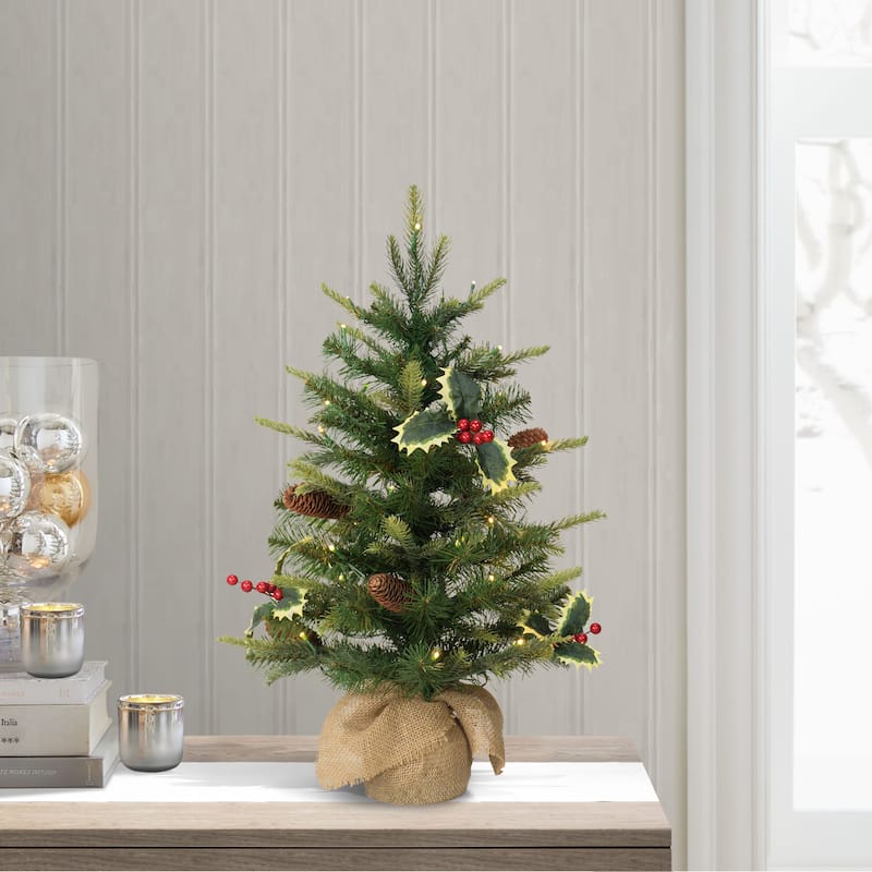 Puleo International Pre-Lit 2' Table Top Artificial Christmas Tree