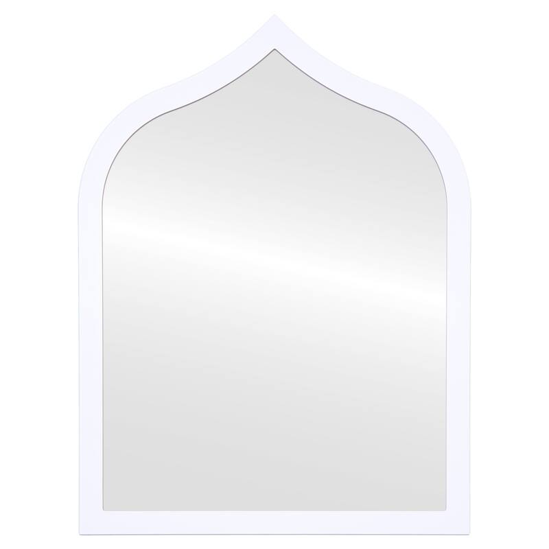 Tyler Framed Vanity Mirror - Teardrop Cathedral - 24.4x32.4 - White