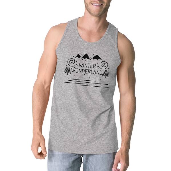 Shop Winter Wonderland Mens Grey Graphic Workout Tank Top Gift For