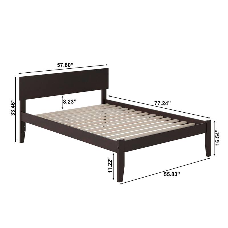AFI Orlando Full Platform Bed with Charging Station in Espresso