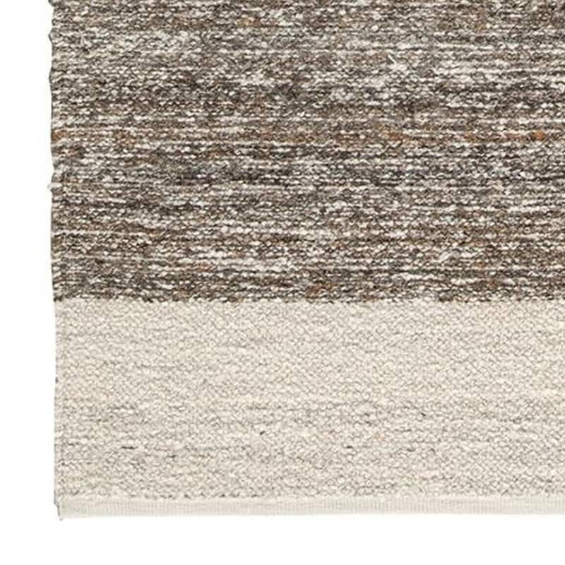 Rusy 8 x 10 Large Area Rug, Handwoven Classic Stripes, Gray Polyester - 8 x 10