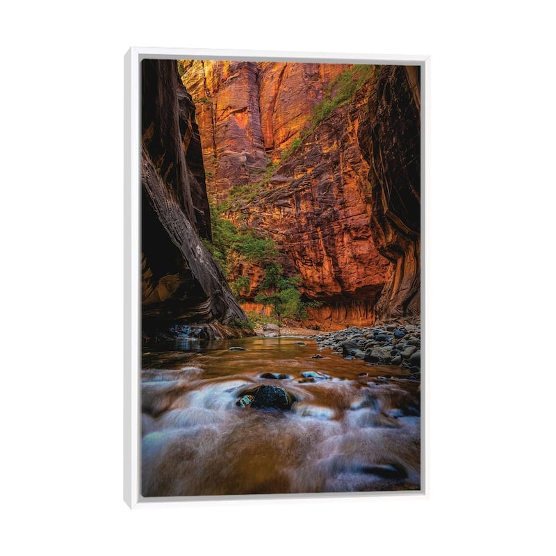 iCanvas "Utah Zion National Park The Narrows Hike I" by Alex G Perez Framed Canvas Print - White - 40x26